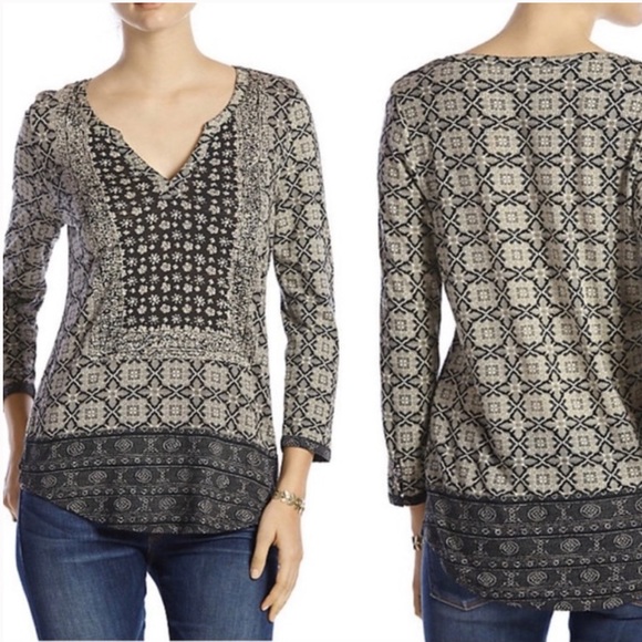 Lucky Brand Tops - LUCKY BRAND Placed Scarf Top medium